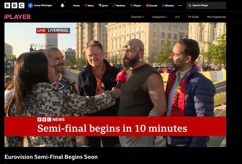 Live broadcast using our graphics system